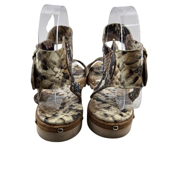 AGL Animal Print Gladiator Sandals Womens 7 37 Studded Designer Mob Wife Brown - Picture 8 of 11